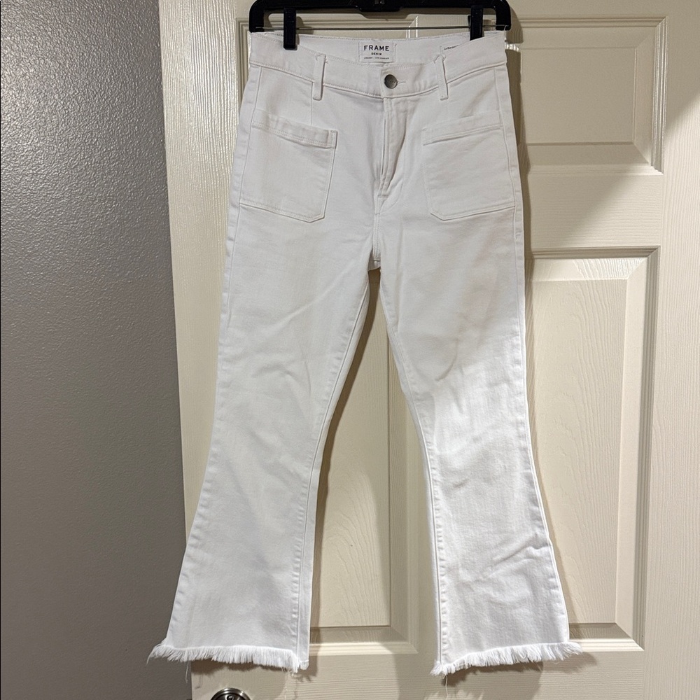 Frame Denim Women's Crisp White Wide Leg Jeans